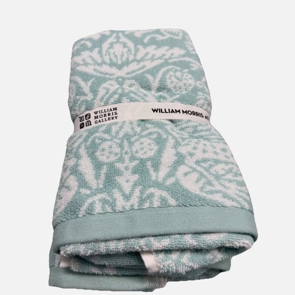 6 Pc William Morris STRAWBERRY THIEF Floral Bath Hand Tip Towel Set Turquoise - Picture 12 of 16